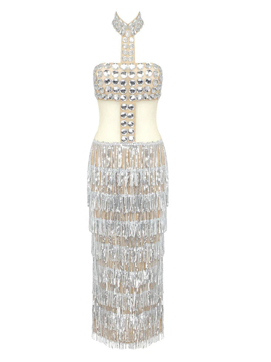 Sequin Tassel Stage Performance Dress REBECATHELABEL