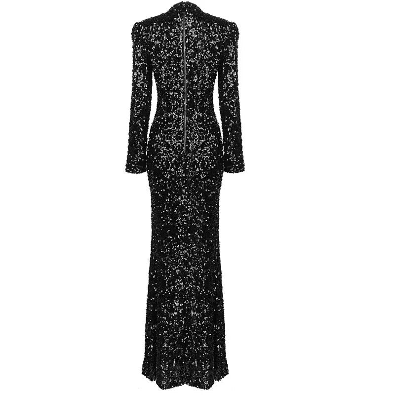 Shey sequin floor length dress REBECATHELABEL