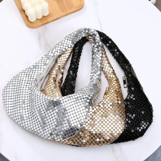 Shining Half Moon Mini Party Shoulder Bag Evening Purse REBECATHELABEL