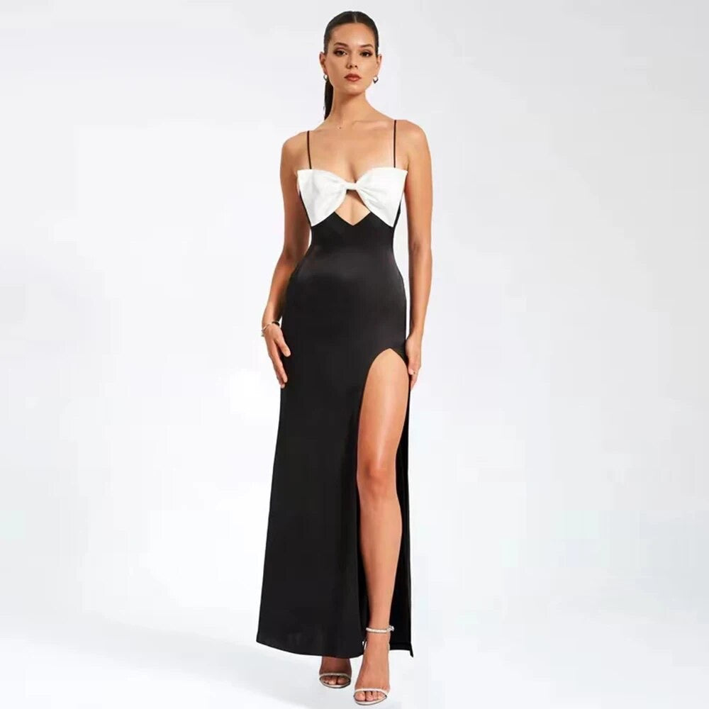 Sleeveless Hollow Bow Maxi Strap Dress REBECATHELABEL