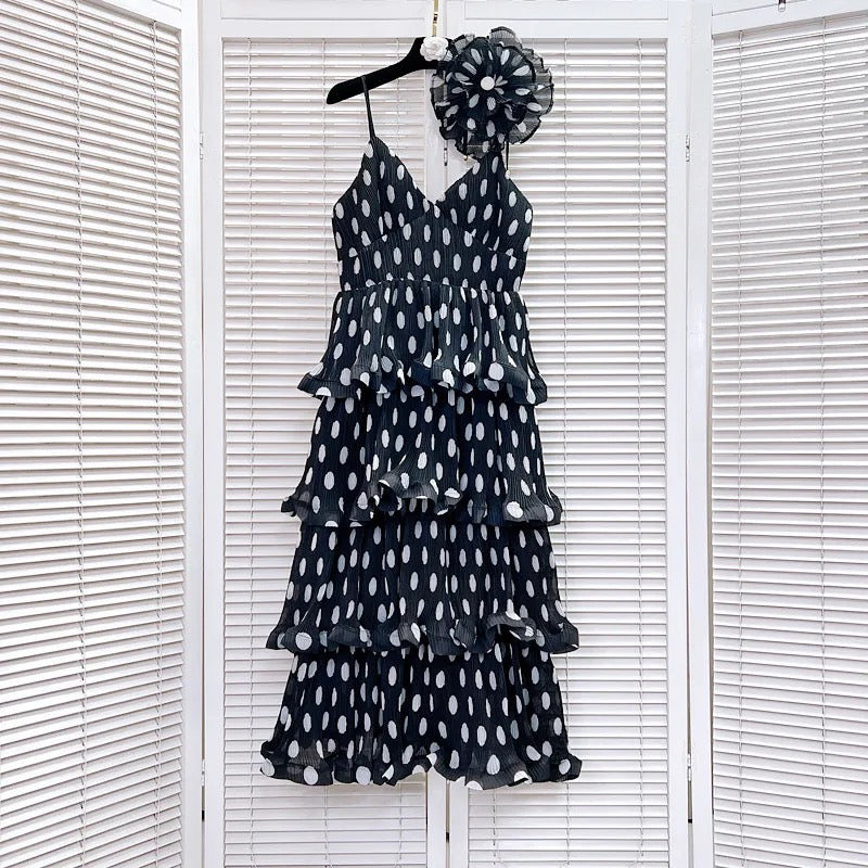 Spaghetti Dot Tiered Dress REBECATHELABEL