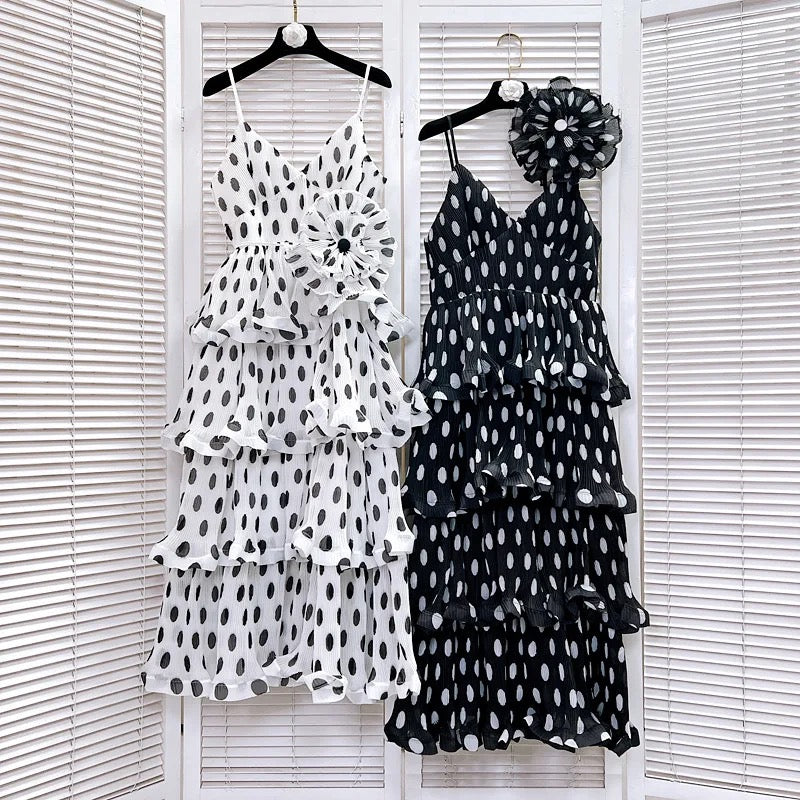 Spaghetti Dot Tiered Dress REBECATHELABEL