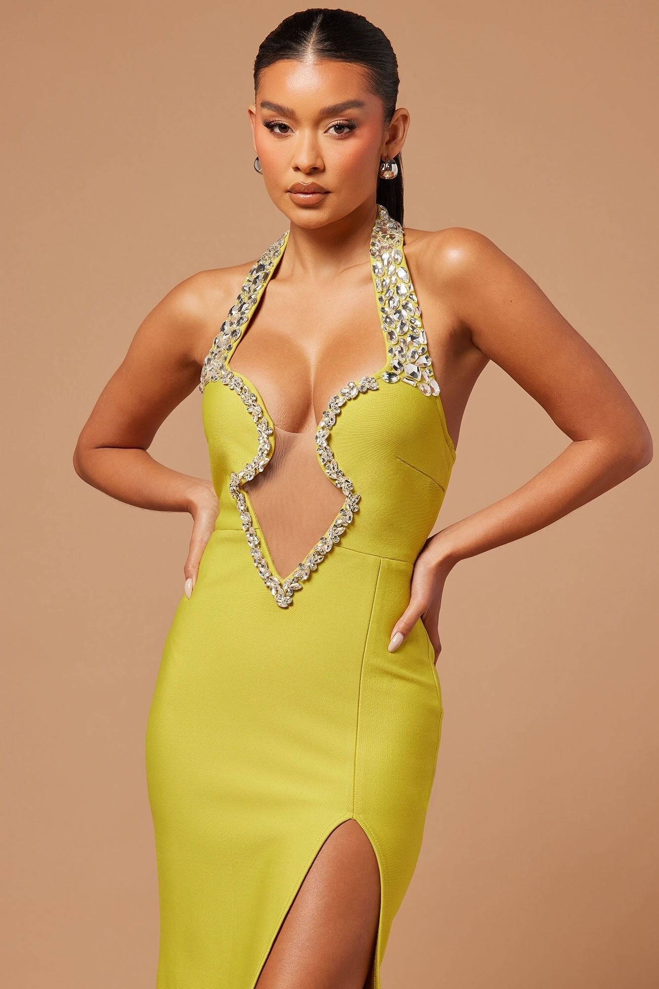 Tanishe diamonds bandage dress REBECATHELABEL