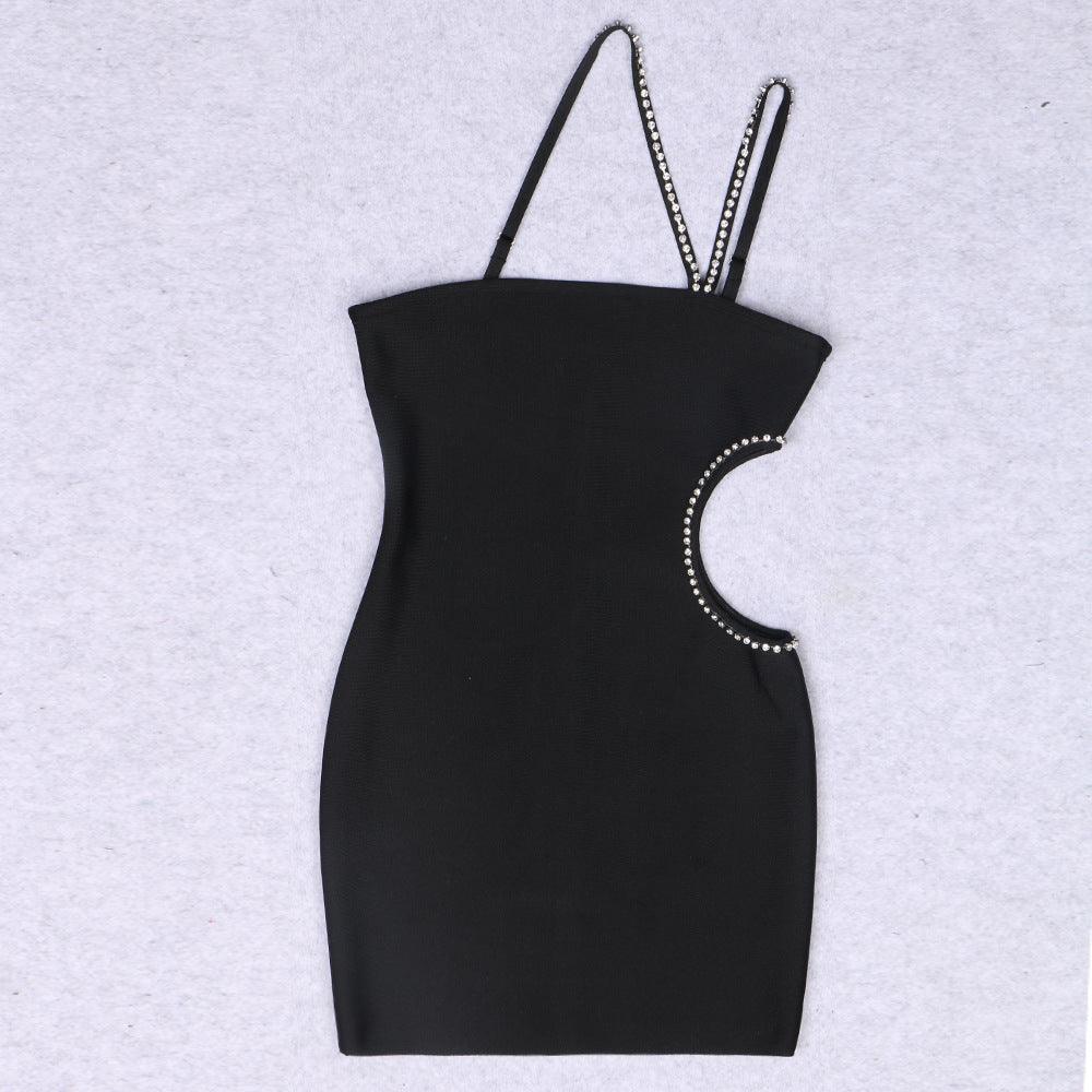 Tube Top Backless Hollow Out Cutout Chain Sheath Dress REBECATHELABEL