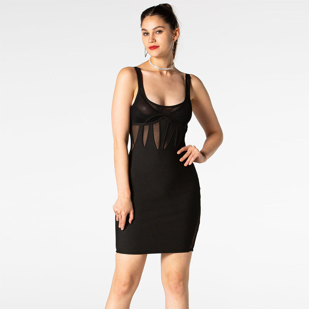 Tulle See through Short Sexy Dress Bandage REBECATHELABEL