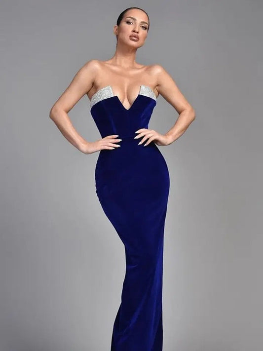 V-neck Sleeveless Backless Party Dress REBECATHELABEL