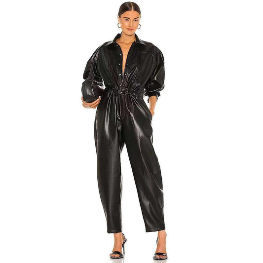 Vegan Leather jumpsuit REBECATHELABEL