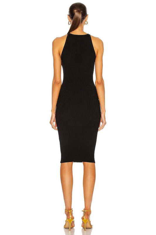 Versace Knit Cutout Ring Midi Dress REBECATHELABEL