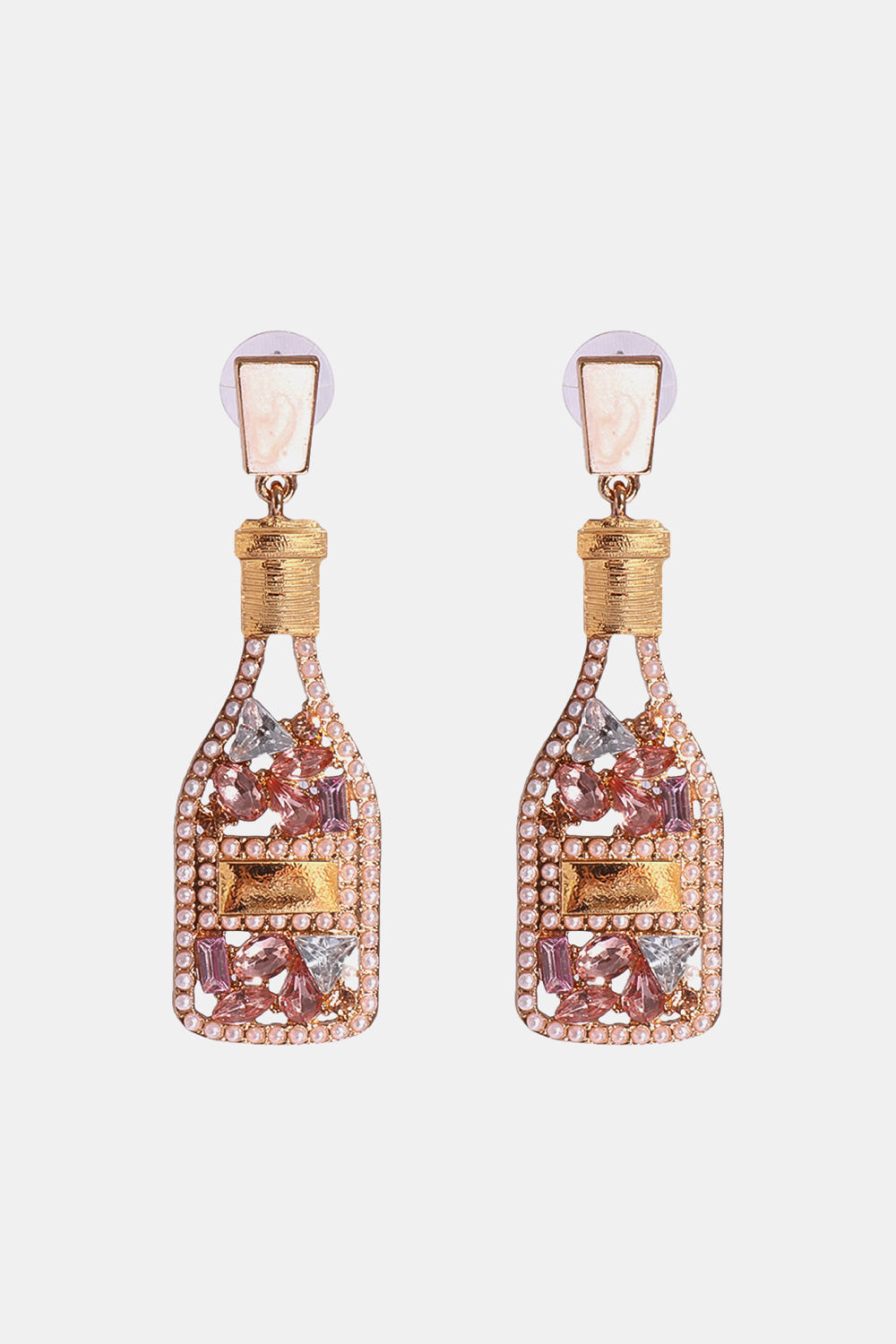 Wine Shape Zinc Alloy Acrylic Dangle Earrings REBECATHELABEL