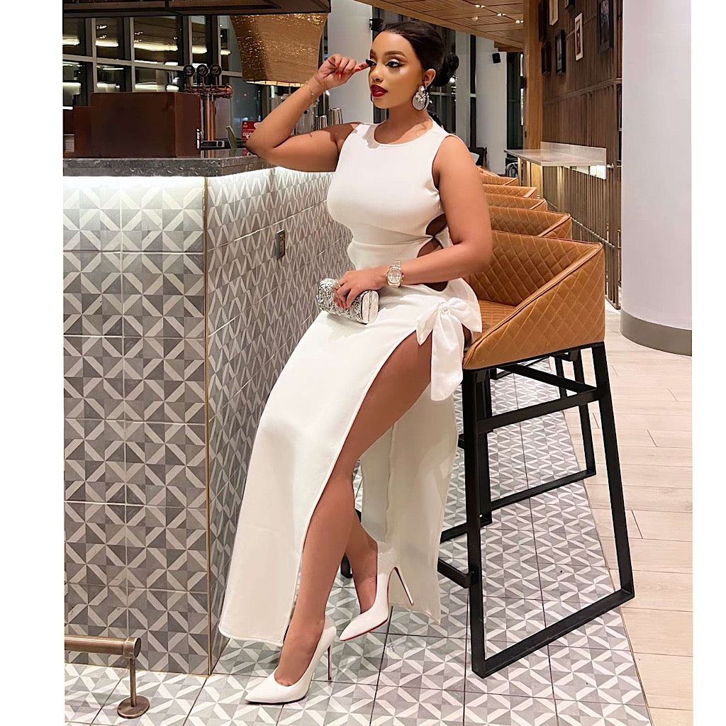 Zeina cutout bandage midi dress REBECATHELABEL