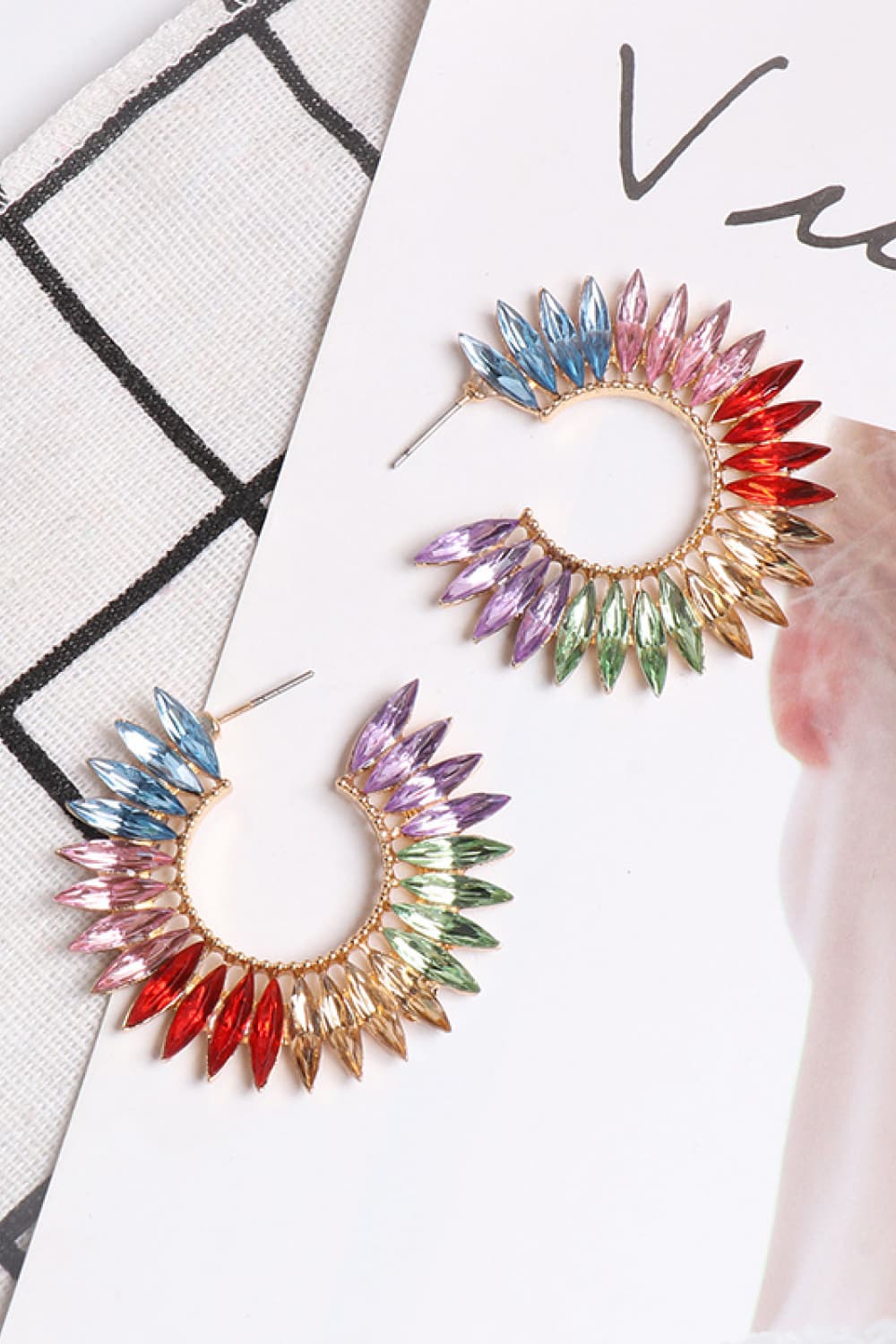 Zinc Alloy Acrylic C-Hoop Earrings REBECATHELABEL