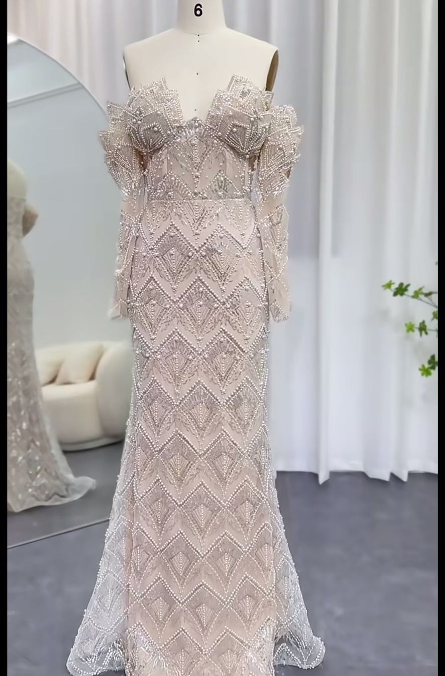 Cinderella pearl maxi dress