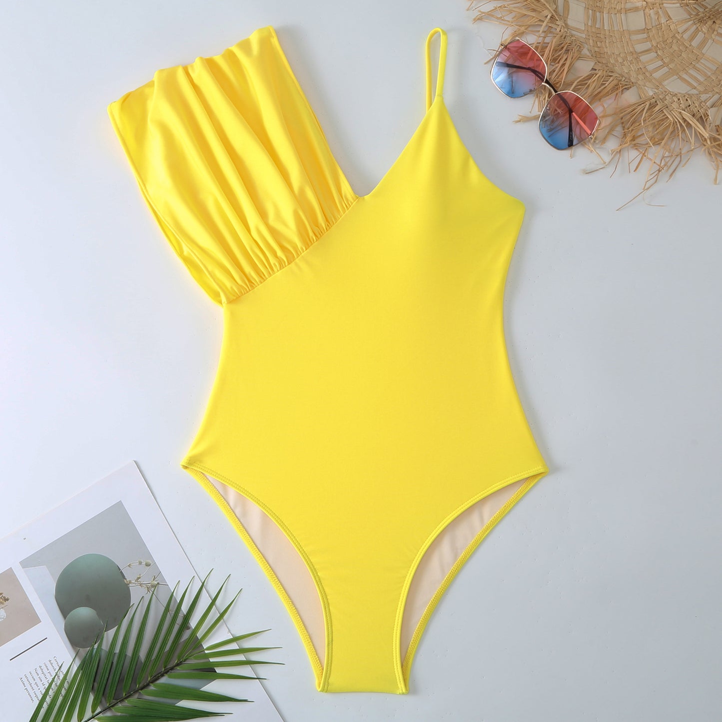 Solid Color Sexy Tight Conservative Spring Vacation Swimsuit Set