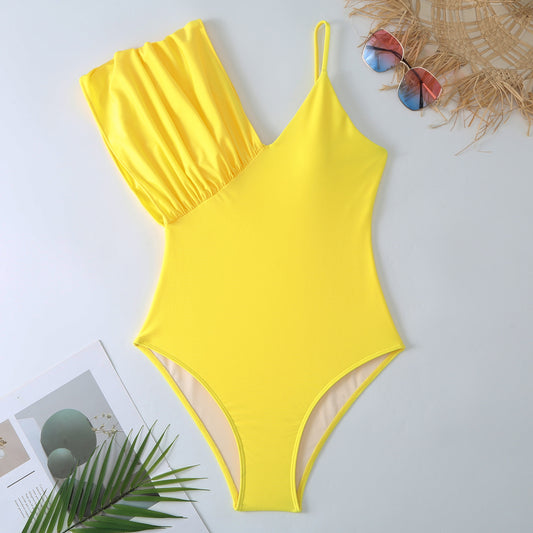 Solid Color Sexy Tight Conservative Spring Vacation Swimsuit Set