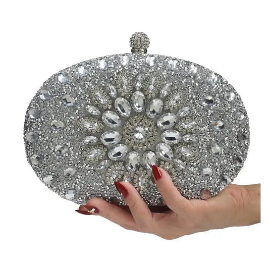 Sunflower Inlaid Diamond Banquet Hand Bag REBECATHELABEL